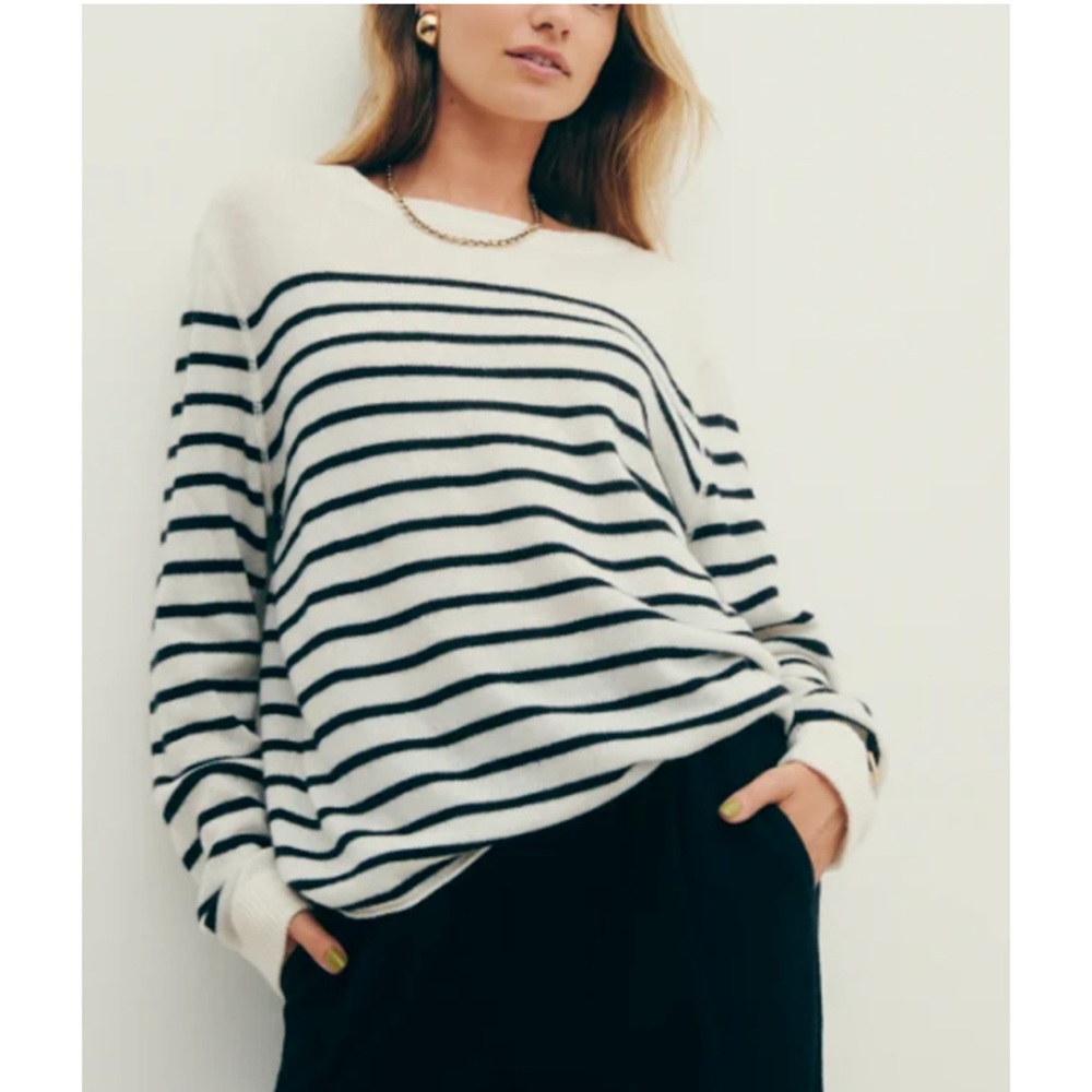 Reformation Black and White Striped Sweater